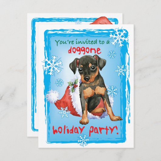 Uitnodiging voor kerstmis Min Pin (Voorkant / Achterkant)