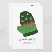 Uitnodiging voor kerstmis-mittenfeest (Voorkant / Achterkant)