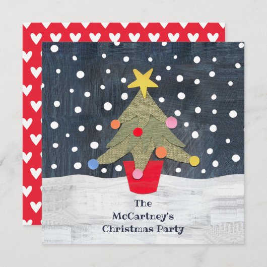 Uitnodiging voor kerstmis op maat (Voorkant / Achterkant)