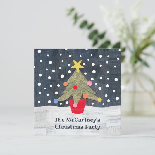 Uitnodiging voor kerstmis op maat (Staand voorkant)