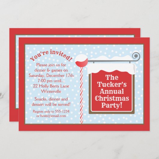 Uitnodiging voor Kerstmis op Noordpool (Voorkant / Achterkant)