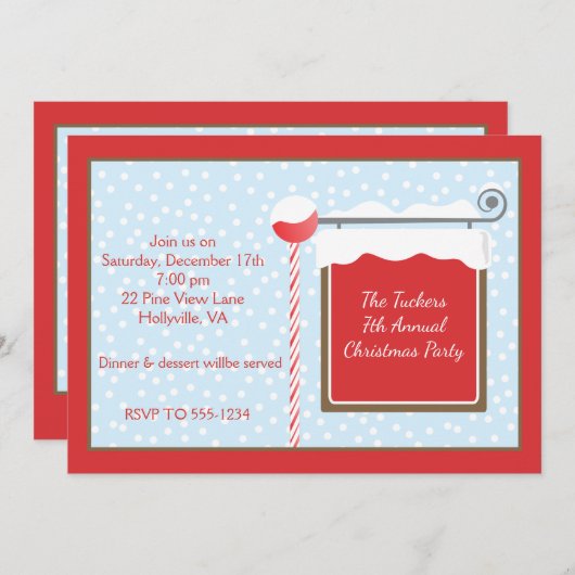 Uitnodiging voor Kerstmis op Noordpool (Voorkant / Achterkant)