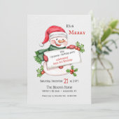Uitnodiging voor Kerstmis Snowman (Staand voorkant)