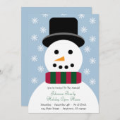 Uitnodiging voor kerstmis Snowman Open House (Voorkant / Achterkant)