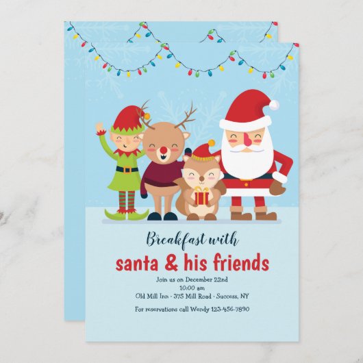 Uitnodiging voor Kerstmis-tekens (Voorkant / Achterkant)