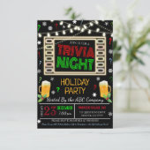 Uitnodiging voor Kerstmis Trivia Night Party (Staand voorkant)