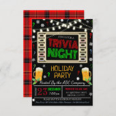 Uitnodiging voor Kerstmis Trivia Night Party (Voorkant / Achterkant)
