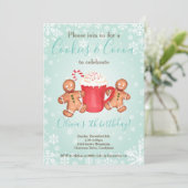 Uitnodiging voor Kerstmis verjaardagsfeest met koe (Staand voorkant)