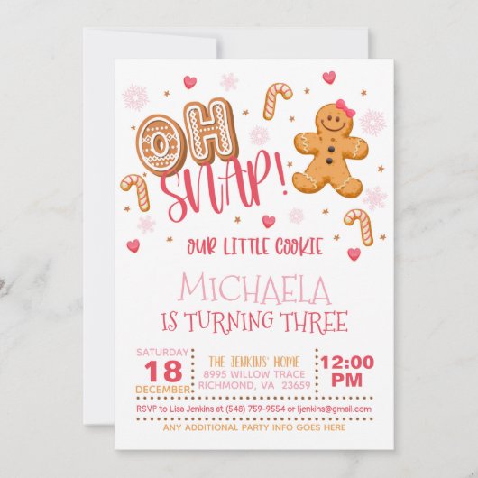 Uitnodiging voor Kerstmis - Wit (Voorkant)