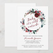 Uitnodiging voor kerstmis Wreated Baby shower (Voorkant / Achterkant)