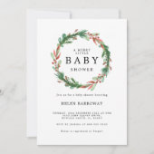 Uitnodiging voor kerstmis Wreated Baby shower (Voorkant)