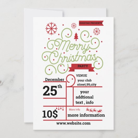  Uitnodiging voor kerstmuziek personaliseren  (Voorkant)