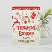 Uitnodiging voor kerstornament Exchange Party (Staand voorkant)