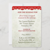 Uitnodiging voor kerstornament Exchange Party (Achterkant)