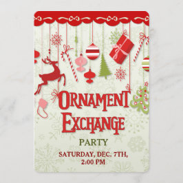 Uitnodiging voor kerstornament Exchange Party