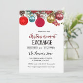 Uitnodiging voor kerstornament Exchange Party (Staand voorkant)