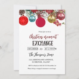 Uitnodiging voor kerstornament Exchange Party