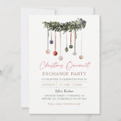Uitnodiging voor kerstornament Swap Exchange Party (Voorkant)