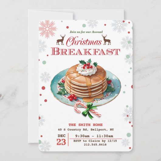 Uitnodiging voor kerstpannenkoeken (Voorkant)