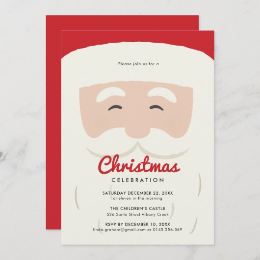 Uitnodiging voor kerstpartij (Voorkant / Achterkant)