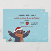 Uitnodiging voor kerstpuppy (Voorkant / Achterkant)