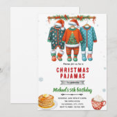 Uitnodiging voor kerstpyjama brunch (Voorkant / Achterkant)