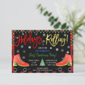 Uitnodiging voor kerstrolschaatsen (Staand voorkant)