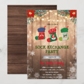 Uitnodiging voor kerstsokken (Voorkant / Achterkant)