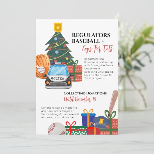 Uitnodiging voor kerstSpeelgoed (Staand voorkant)