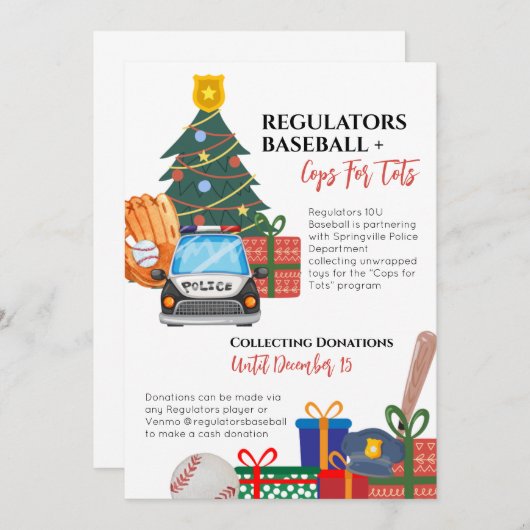 Uitnodiging voor kerstSpeelgoed (Voorkant / Achterkant)