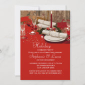 Uitnodiging voor Kersttafel Dinner Party (Voorkant)