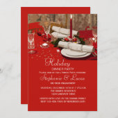 Uitnodiging voor Kersttafel Dinner Party (Voorkant / Achterkant)