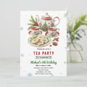 Uitnodiging voor kerstthee party (Staand voorkant)