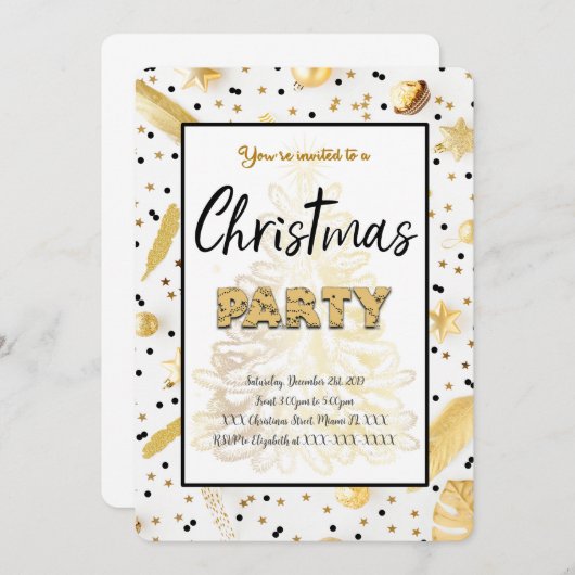 Uitnodiging voor kerstvakantie (Voorkant / Achterkant)