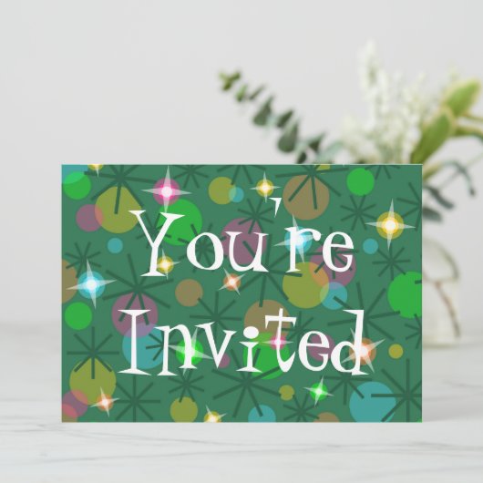 Uitnodiging voor kerstverlichting 'You're Invited' (Staand voorkant)