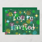 Uitnodiging voor kerstverlichting 'You're Invited' (Voorkant / Achterkant)