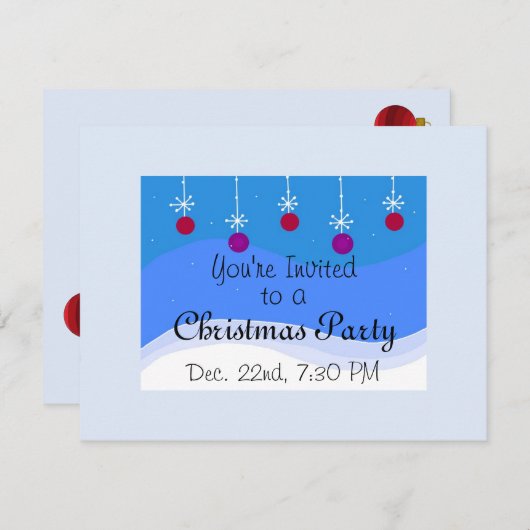 Uitnodiging voor kerstversiering (Voorkant / Achterkant)