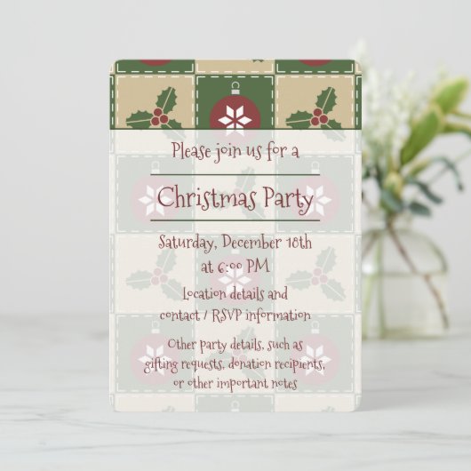 Uitnodiging voor kerstviering (Staand voorkant)