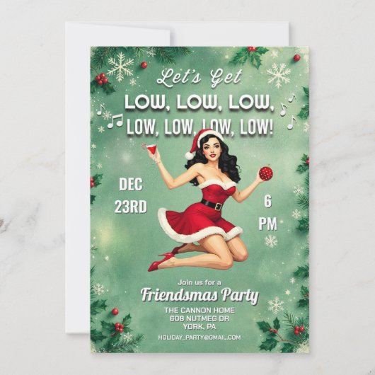 Uitnodiging voor kerstvriendjesfeest (Voorkant)