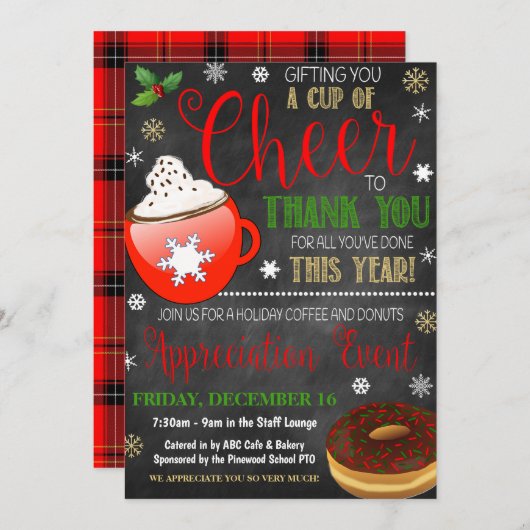 Uitnodiging voor kerstwaardering (Voorkant / Achterkant)