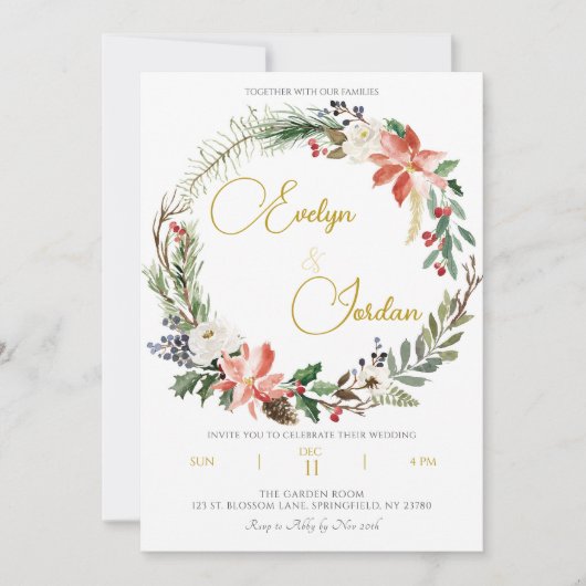 Uitnodiging voor kerstweddenschappen (Voorkant)