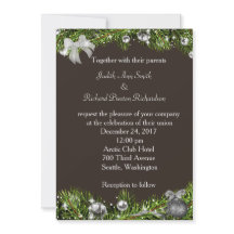 Uitnodiging voor kerstweddenschappen met zilveren 