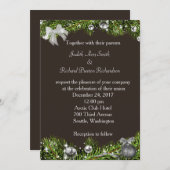 Uitnodiging voor kerstweddenschappen met zilveren  (Voorkant / Achterkant)