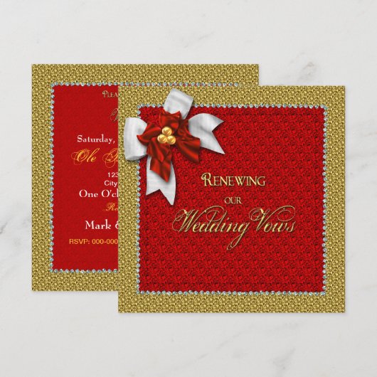 Uitnodiging voor kerstweddenschappen Renewing Vows (Voorkant / Achterkant)