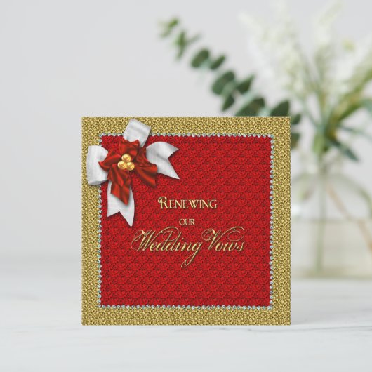 Uitnodiging voor kerstweddenschappen Renewing Vows (Staand voorkant)