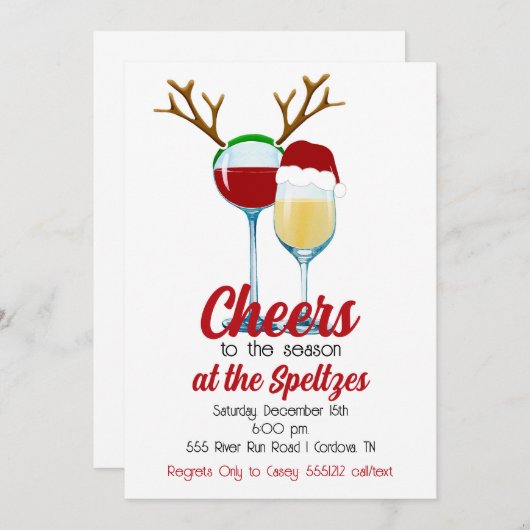 Uitnodiging voor kerstwijn (Voorkant / Achterkant)