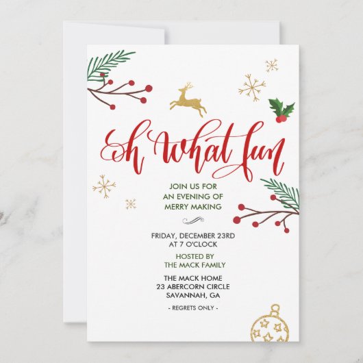 Uitnodiging voor kerstwinterfeestdag (Voorkant)