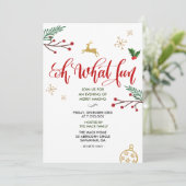 Uitnodiging voor kerstwinterfeestdag (Staand voorkant)