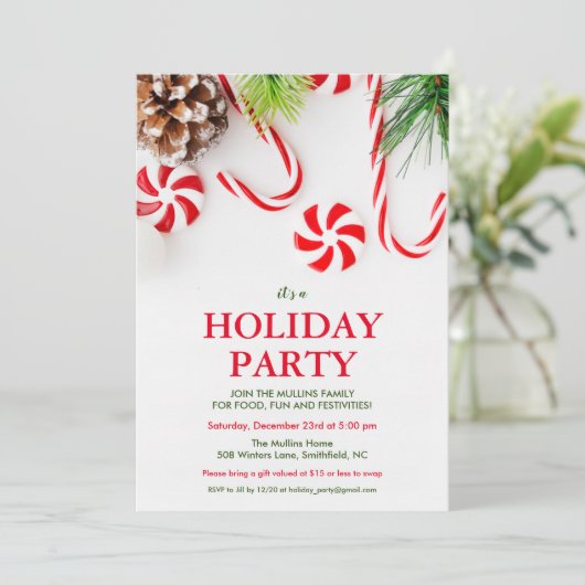 Uitnodiging voor kerstwinterfeestdag (Staand voorkant)