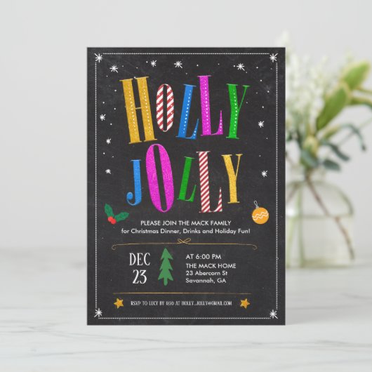 Uitnodiging voor kerstwinterfeestdag (Staand voorkant)